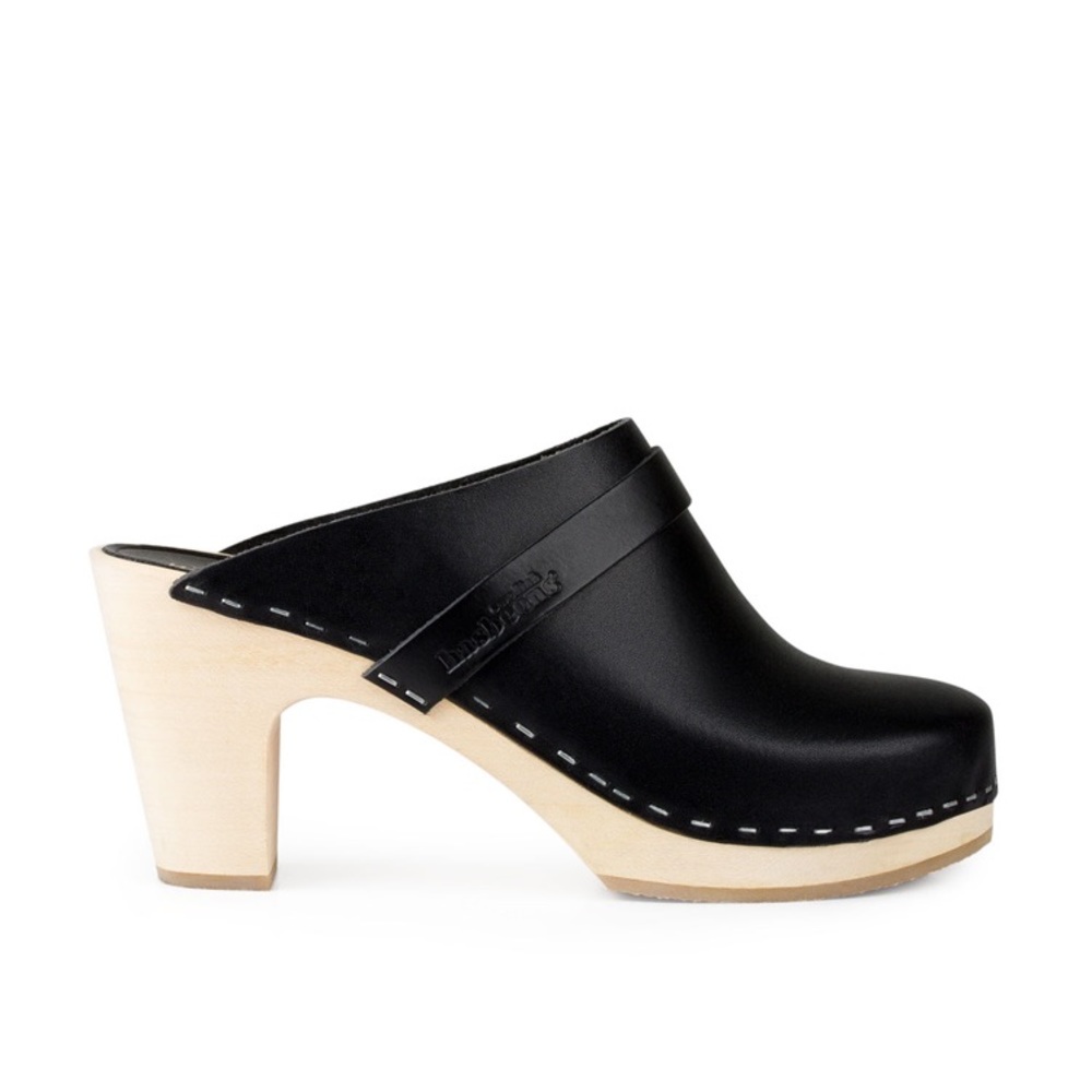 Mint Swedish Hasbeens Classic Slip In Black Clog Women’s Sz 38 US 8 - Picture 4 of 16